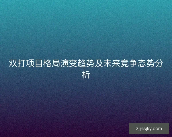 双打项目格局演变趋势及未来竞争态势分析 双打项目格局演变趋势及未来竞争态势分析